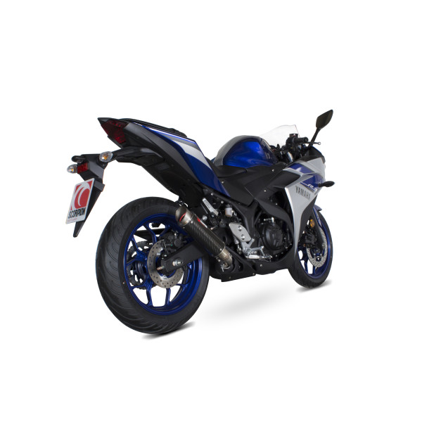 Scorpion Exhaust Yamaha YZF-R3 2015 - 2021 RP1-GP Slip-on Carbon Fibre Sleeve